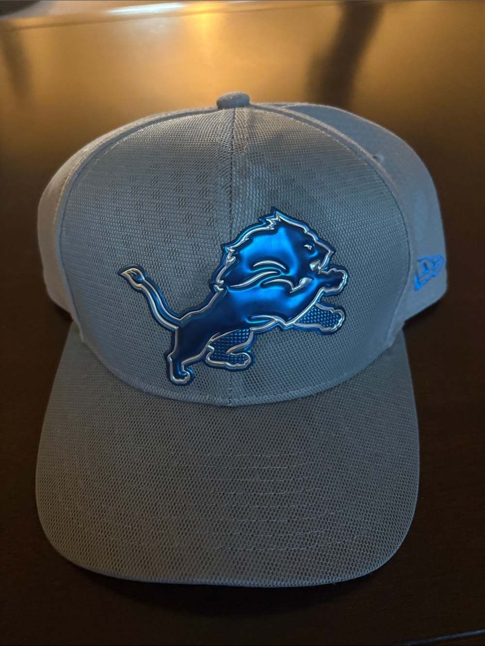 New Era Detroit Lions Gray Hat with Blue Logo